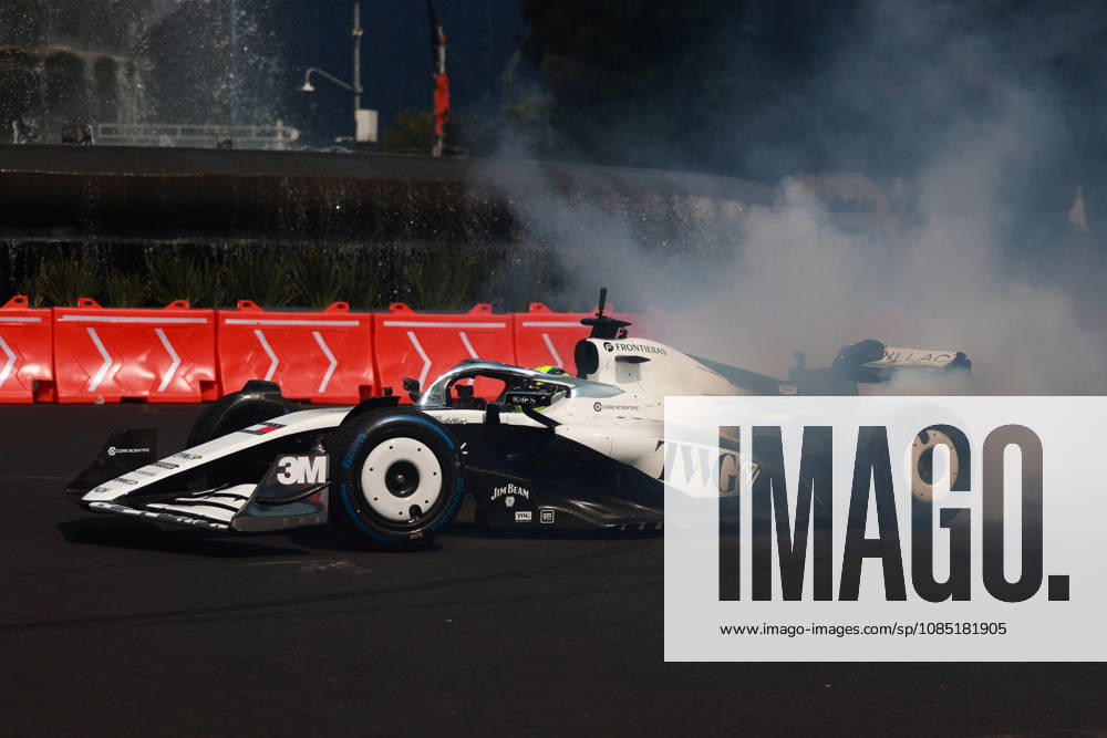Mexico City Hosts Cadillac F1 Showrun with Driver Sergio Perez MEXICO CITY, MEXICO - OCTOBER 28: Formula 1 driver Sergio Perez of Mexico drives during a showrun on Paseo de la Reforma Avenue, in Mexico City, Mexico on October 28, 2026. The exhibition took place ahead of the Mexico City Grand Prix, where Perez will mark his 300th career Formula 1 race start. Daniel Cardenas Anadolu Mexico City Mexico. Editorial use only. Please get in touch for any other usage.