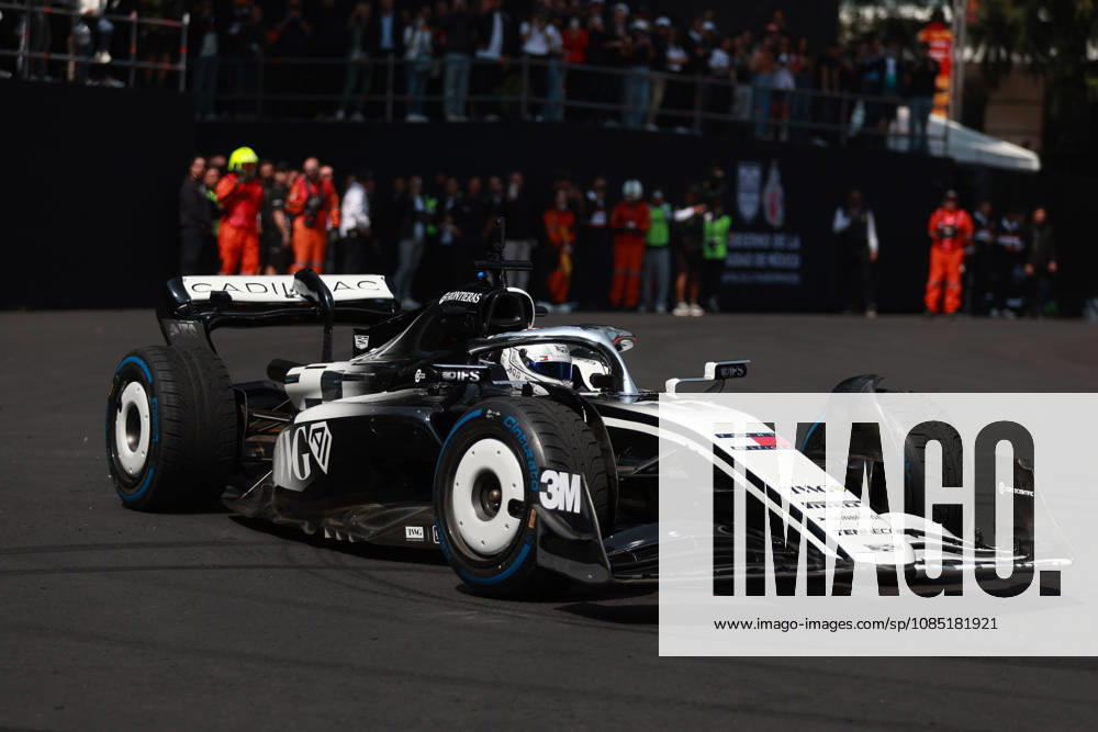 Mexico City Hosts Cadillac F1 Showrun with Driver Sergio Perez MEXICO CITY, MEXICO - OCTOBER 28: Formula 1 driver Sergio Perez of Mexico drives during a showrun on Paseo de la Reforma Avenue, in Mexico City, Mexico on October 28, 2026. The exhibition took place ahead of the Mexico City Grand Prix, where Perez will mark his 300th career Formula 1 race start. Daniel Cardenas Anadolu Mexico City Mexico. Editorial use only. Please get in touch for any other usage.