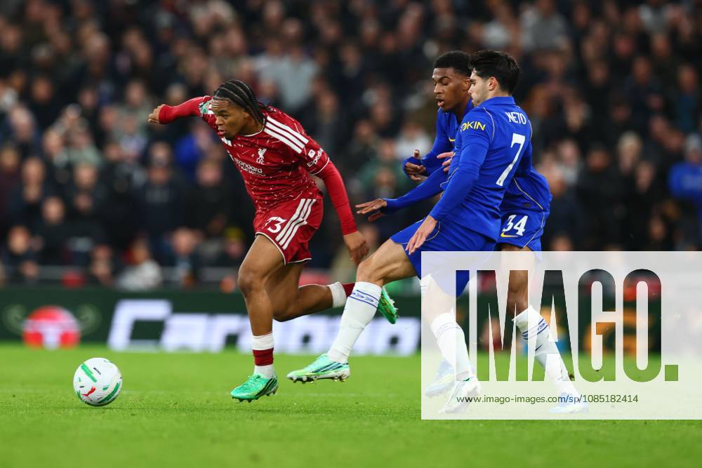 Rio Ngumoha of Liverpool and Pedro Neto of Chelsea Liverpool v Chelsea, EFL Carabao Cup, Football, Anfield, Liverpool, UK - 28 Oct 2026Liverpool Anfield United Kingdom