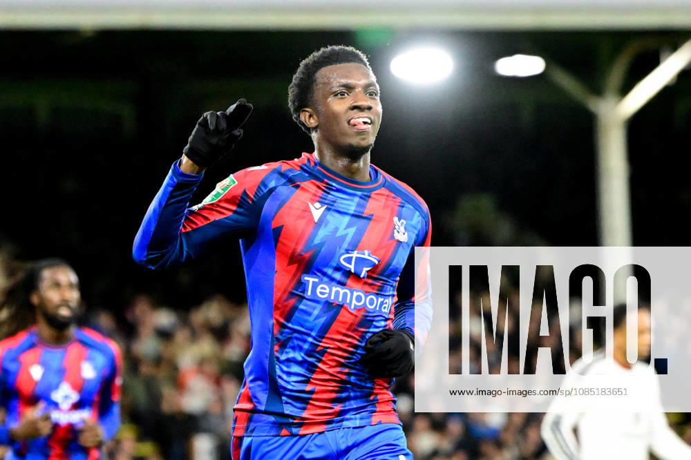 Fulham v Crystal Palace, EFL Cup GOAL Crystal Palace forward Eddie Nketiah (9) scores a goal and celebrates 0-1 during the EFL Cup match between Fulham and Crystal Palace at Craven Cottage, London, UK on 28 October 2026. London Craven Cottage Greater London UK Editorial use only DataCo restrictions apply See www.football-dataco.com ,