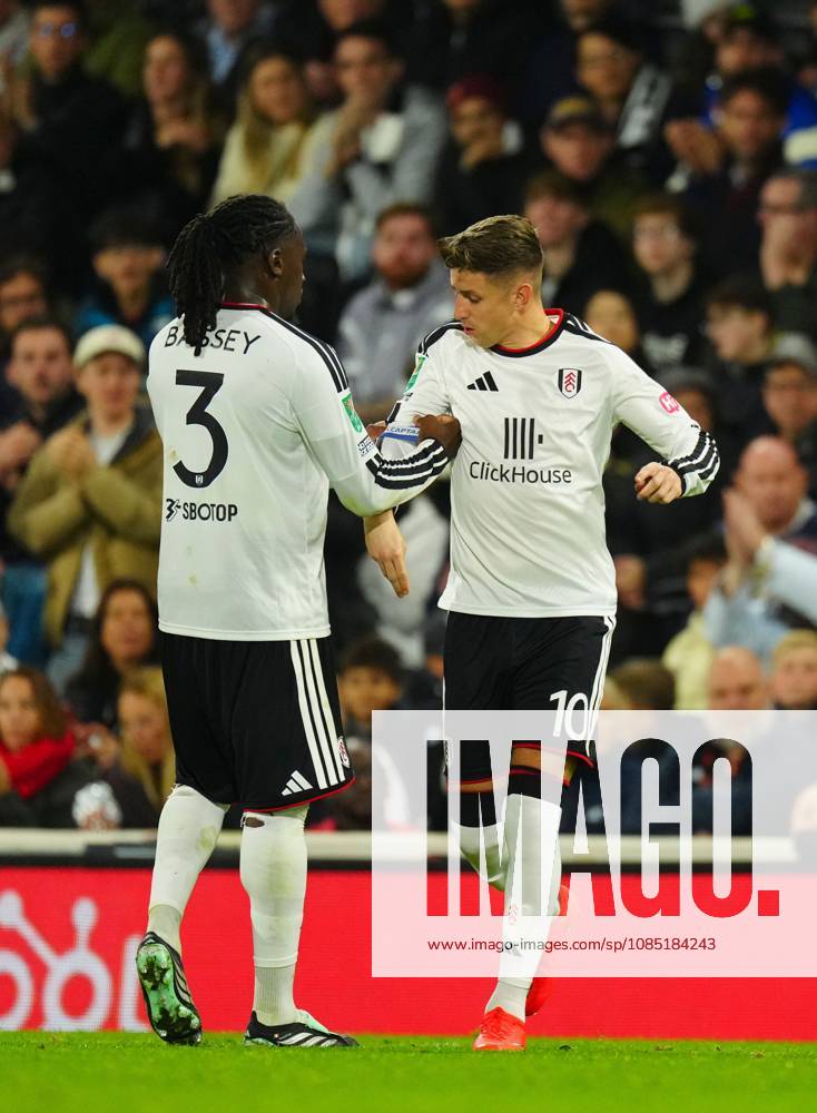 Tom Cairney of Fulham is handed the captain s armband by Calvin Bassey Fulham v Crystal Palace, EFL Carabao Cup, Football, Craven Cottage, London, UK - 28 Oct 2026London Craven Cottage United Kingdom