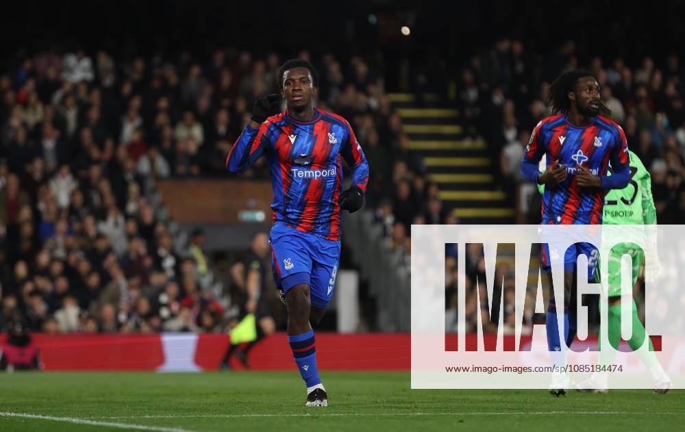 Carabao Cup - Fulham FC v Crystal Palace FC LONDON, ENGLAND - OCTOBER 28: GOAL 1-0, Eddie Nketiah of Crystal Palace goal celebration after scoring a goal to put Crystal Palace 1-0 ahead during the Carabao Cup Last 16 match between Fulham FC v Crystal Palace FC at Craven Cottage Stadium on October 28, 2026 in London, England. (Photo by Daniel Weir) London Craven Cottage Stadium England