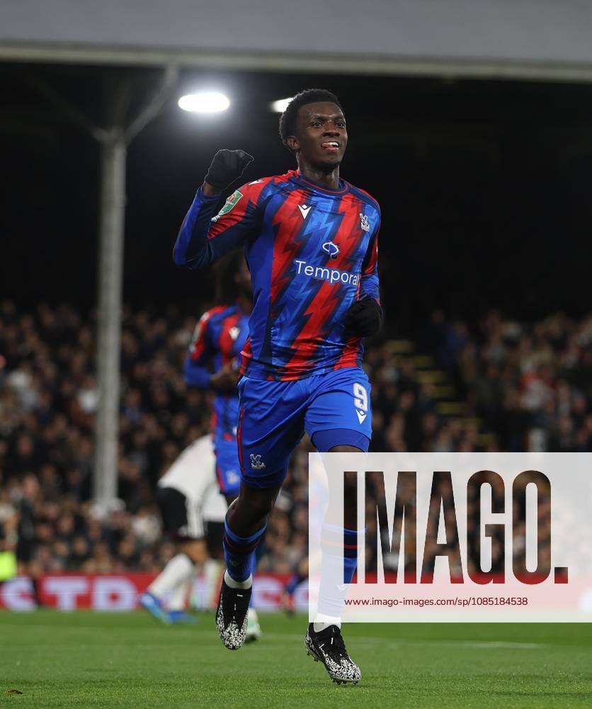 Carabao Cup - Fulham FC v Crystal Palace FC LONDON, ENGLAND - OCTOBER 28: GOAL 1-0, Eddie Nketiah of Crystal Palace goal celebration after scoring a goal to put Crystal Palace 1-0 ahead during the Carabao Cup Last 16 match between Fulham FC v Crystal Palace FC at Craven Cottage Stadium on October 28, 2026 in London, England. (Photo by Daniel Weir) London Craven Cottage Stadium England