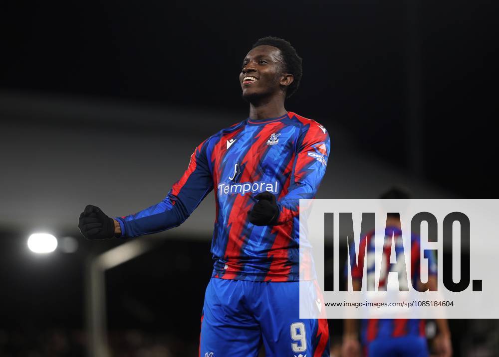 Carabao Cup - Fulham FC v Crystal Palace FC LONDON, ENGLAND - OCTOBER 28: GOAL 1-0, Eddie Nketiah of Crystal Palace goal celebration after scoring a goal to put Crystal Palace 1-0 ahead during the Carabao Cup Last 16 match between Fulham FC v Crystal Palace FC at Craven Cottage Stadium on October 28, 2026 in London, England. (Photo by Daniel Weir) London Craven Cottage Stadium England