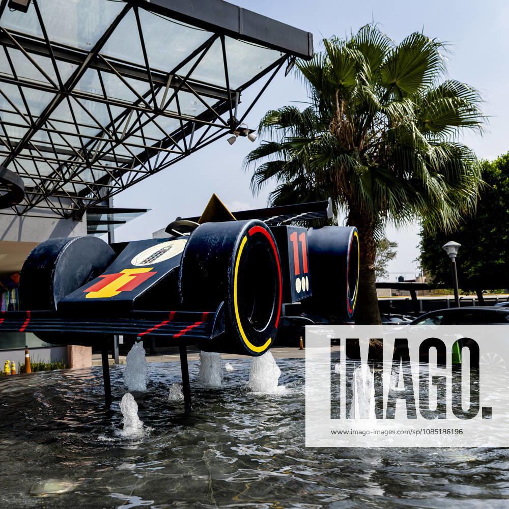 MEXICO CITY A Formula 1 car used as decoration at a fountain during the Formula 1 Mexico Grand Prix at the Autódromo Hermanos Rodríguez on October 28, 2026, in Mexico City, Mexico. Photo by DeFodi Images