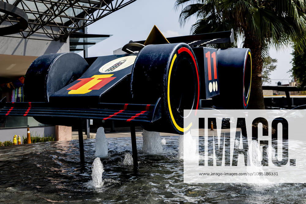 MEXICO CITY A Formula 1 car serving as decoration at a fountain during the Formula 1 Mexico Grand Prix at the Autódromo Hermanos Rodríguez on October 28, 2026, in Mexico City, Mexico. Photo by DeFodi Images