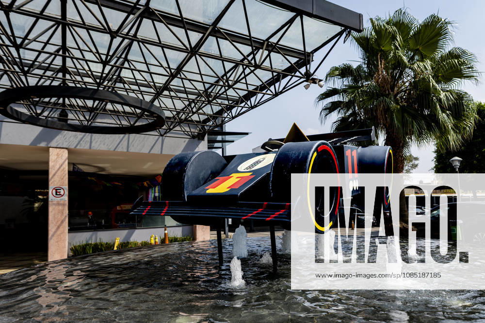 MEXICO CITY A Formula 1 car used as decoration at a fountain during the Formula 1 Mexico Grand Prix at the Autódromo Hermanos Rodríguez on October 28, 2026, in Mexico City, Mexico. Photo by DeFodi Images