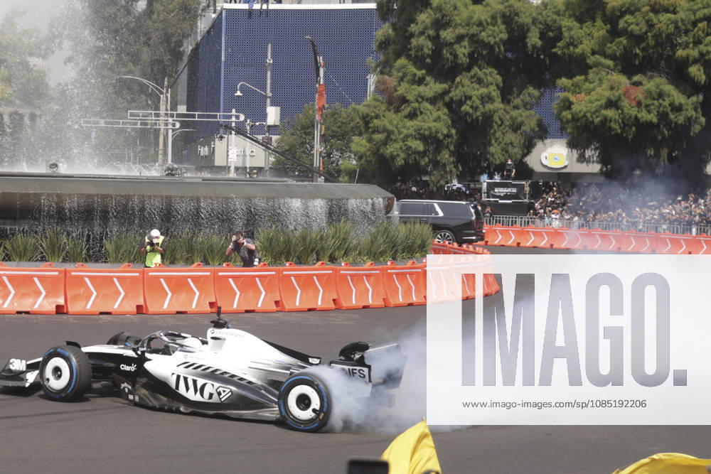 Sergio Perez Cadillac F1 Showrun - Mexico City Grand Prix Driver Sergio Checo Perez of Mexico drives during the Cadillac F1 Show Run on the temporary street circuit of Paseo de la Reforma ahead of the Mexico City Grand Prix on October 28, 2026 in Mexico City, Mexico. (Photo by Ismael Rosas Eyepix Group)