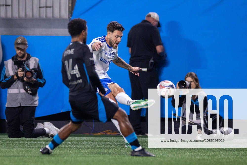 CF Montreal defender Luca Petrasso (13) passes into the box against the Charlotte FC during the second half of the MLS, Fussball Herren, USA match up at Bank of America Stadium in Charlotte, NC. Mandatory Credit: -Cal Media Charlotte United States - ZUMAc04_ 20261028_zma_c04_014