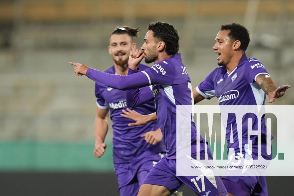 Fiorentina s Joao Mario celebrates after scoring the 2-1 goal for his team during the Serie A soccer match between Fiorentina and Atalanta at the Artemio Franchi Stadium in Florence, north Italy - Thursady, October 29, 2026 -