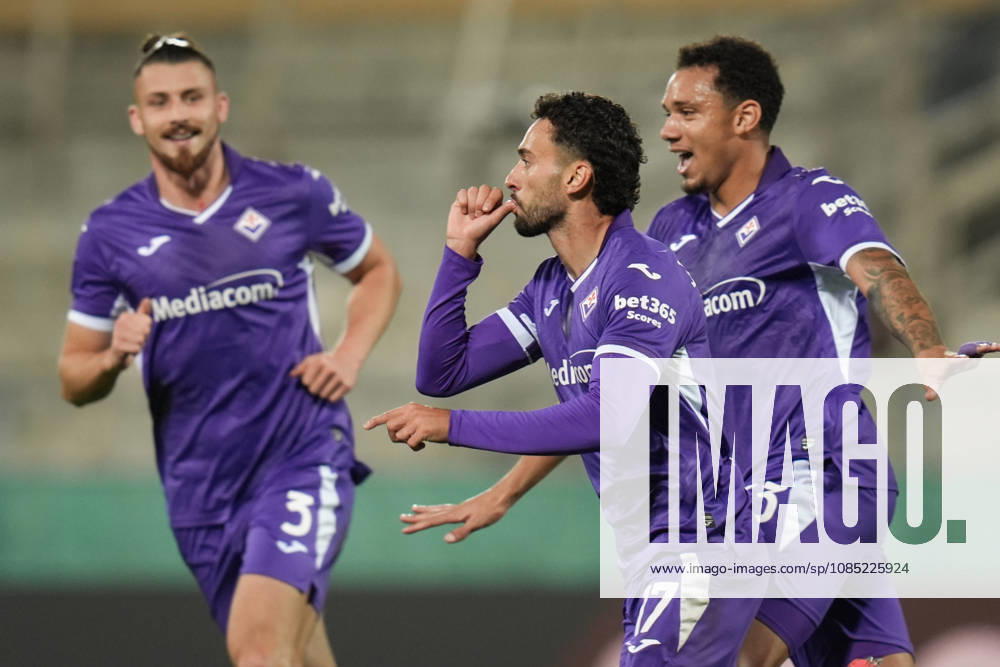 Fiorentina s Joao Mario celebrates after scoring the 2-1 goal for his team during the Serie A soccer match between Fiorentina and Atalanta at the Artemio Franchi Stadium in Florence, north Italy - Thursady, October 29, 2026 -