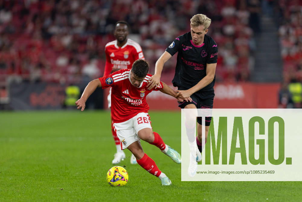 Benfica defender from Sweden SAMUEL DAHL (26) and Gil Vicente midfielder from Denmark ANDREAS LAUSEN (12) in action during the game for the Quarter Finals of Allianz Cup between Benfica and Gil Vicente at Estadio da Luz Lisbon Portugal - ZUMAs359 20261029_zsp_s359_234