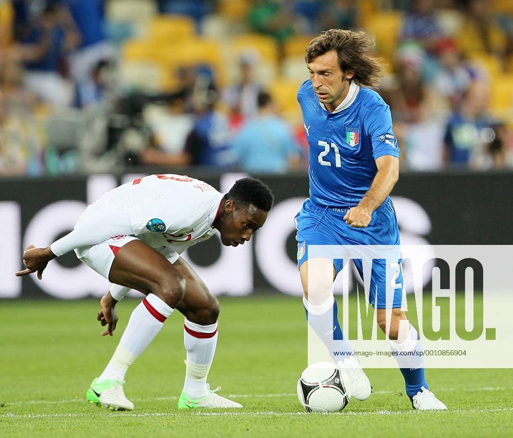 Englands Danny Welbeck gets given the runaround by Italys Andrea Pirlo..Euro 2012 England v Italy, Olympic Stadium, Kiev, 24th June 2012. Pic David Klein SPORTIMAGE... .