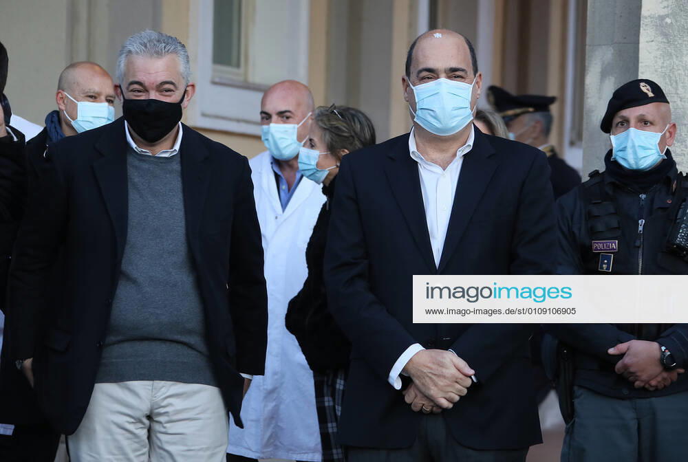 Rome, Preparation of the ampoules for the first Covid 19 vaccine on the occasion of the Vaccine Day Pictured: Domenico Arcuri, Nicola Zingaretti