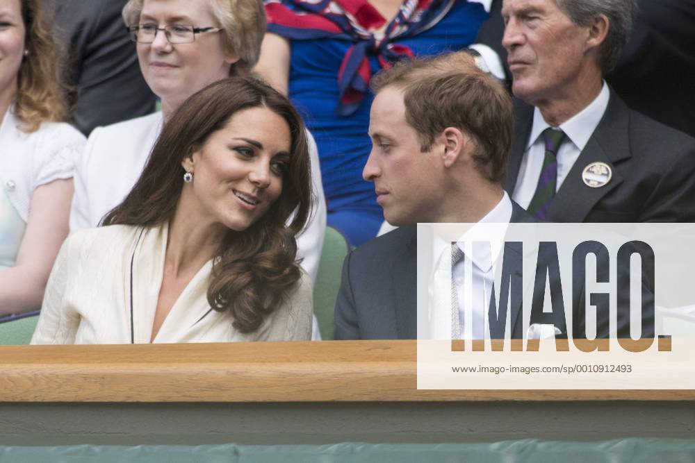 The Wimbledon Tennis Championships 2012 held at The All England Lawn Tennis Club, London, England, Prince William and Princess Kate, The Duchess of Cambridge watch the match from the Royal Box. xDuncanxGrovex ActionPlus11299763