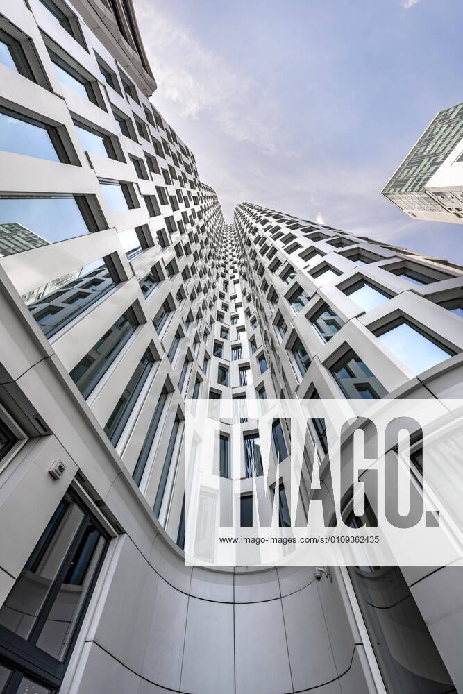 Modern architecture, facade of the high-rise building Upper West, Hotel Motel One Berlin Upper West, Berlin, Germany, Europe