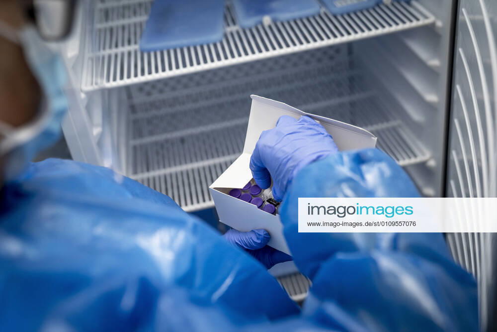 Vaccines are being refrigerated at the new Covid 19 vaccination center, which has opened at Slagelse Hospital, Thursday 7 January 2021, Slagelse Denmark