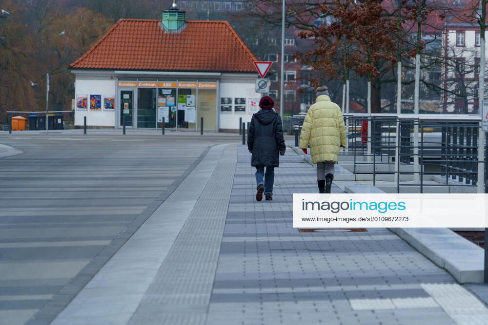 Kiel city centre during Corona Lockdown in January 2021 largely empty streets Kiel city centre during Corona Lockdown in January 2021 largely empty streets , Kiel Schleswig Holstein Germany city centre