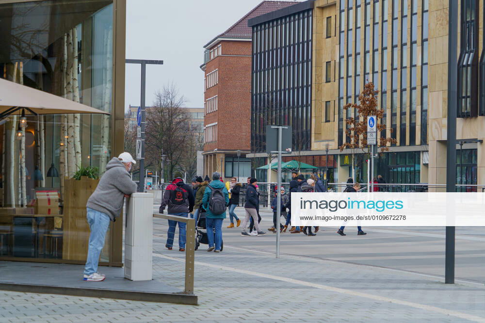 Kiel city centre during Corona Lockdown in January 2021 largely empty streets Kiel city centre during Corona Lockdown in January 2021 largely empty streets , Kiel Schleswig Holstein Germany city centre