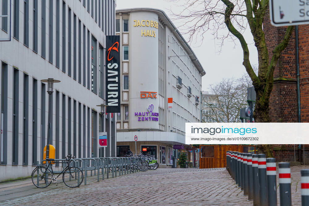 Kiel city centre during Corona Lockdown in January 2021 largely empty streets Kiel city centre during Corona Lockdown in January 2021 largely empty streets , Kiel Schleswig Holstein Germany city centre