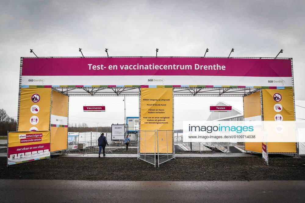 ASSEN Exterior of the large test and vaccination location on the TT Circuit where healthcare personnel are tested and vaccinated against the coronavirus The Municipal Health Services in Amsterdam, Drenthe and The Hague have started vaccinating healthcare personnel ANP VINCENT JANNINK