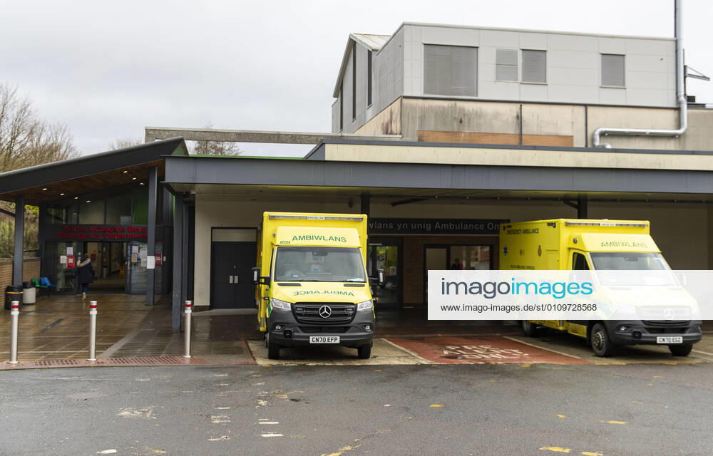 A view of an ambulance parked at Morrison Hospital in Wales. Newport United Kingdom - ZUMAs197 20210111_zab_s197_006