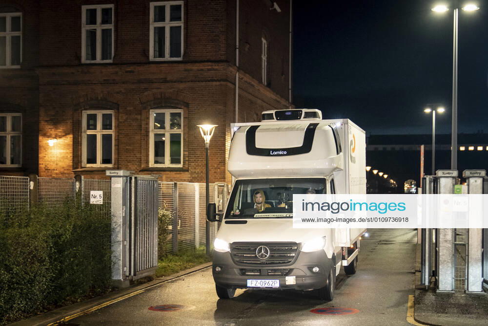 Polish refrigerated truck leaves the Statens Serum Institut after delivering Moderna covid 19 vaccines to SSI in Copenhagen, Tuesday 12 January 2021 There will be 5000 doses that will be used in the Region of Southern Denmark, Copenhagen Denmark