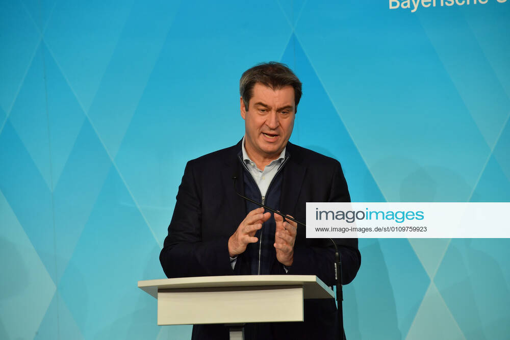 Dr Markus Söder Bavarian Prime Minister PK of the Bavarian State Government January 2021 Corona Pandemic Prinz Carl Palais Munich 12 January 2021