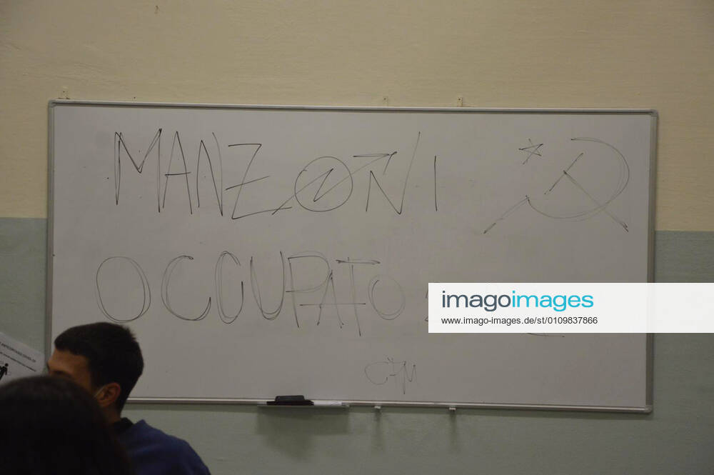 Milan, Liceo Manzoni. High school kids spend the night taking up high school Editorial Usage Only