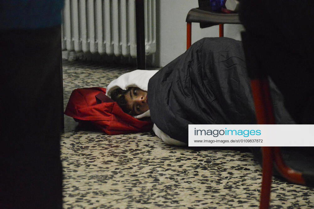 Milan, Liceo Manzoni. High school kids spend the night taking up high school Editorial Usage Only