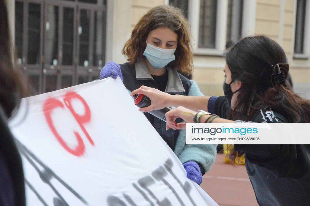 Milan, Liceo Manzoni. High school kids spend the night taking up high school Editorial Usage Only
