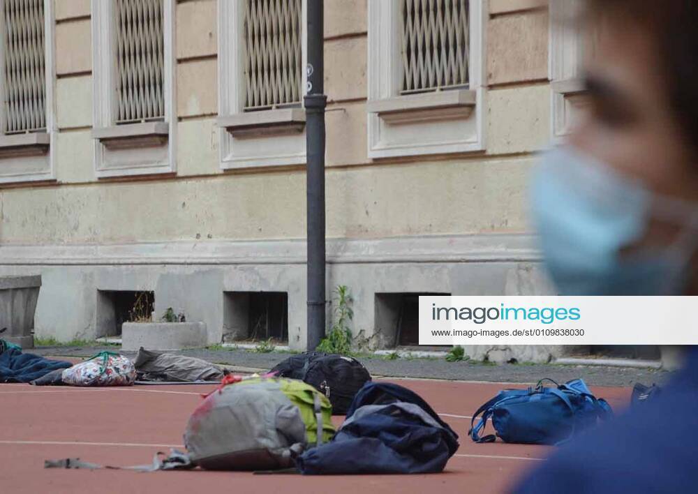 Milan, Liceo Manzoni. High school kids spend the night taking up high school Editorial Usage Only