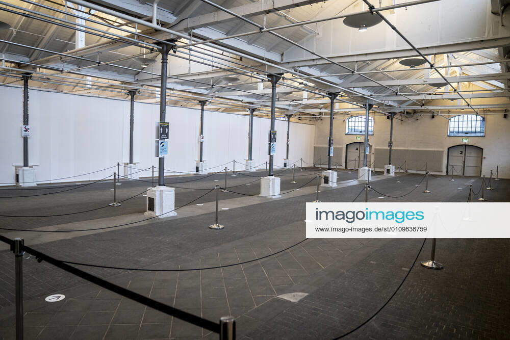 Waiting area in connection with the first vaccine center in the Capital Region opening in OEksnehallen, at Halmtorvet in Copenhagen, Wednesday 13 January 2021, Copenhagen Denmark
