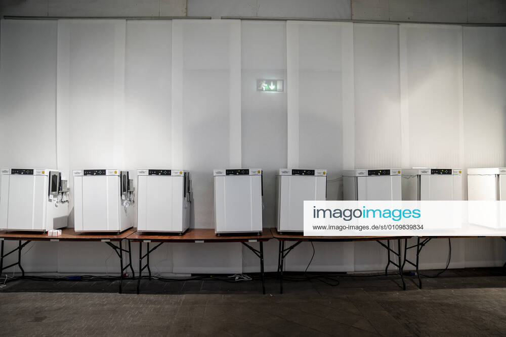 Freezers for vaccines in connection with the opening of the first vaccine center in the Capital Region of Denmark in OEksnehallen, at Halmtorvet in Copenhagen, Wednesday 13 January 2021, Copenhagen Denmark