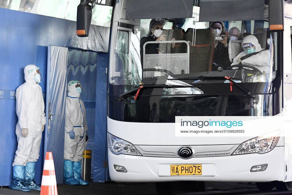 WHO team to investigate coronavirus origins in Wuhan A bus carrying a team of experts from the World Health Organization departs an airport in Wuhan on Jan. 14, 2021, after arriving in the Chinese city to investigate the origins of the novel coronavirus. The 10-member team is expected to conduct the research in Wuhan, where Chinese authorities reported the first coronavirus case in December 2019, for about two weeks, after being quarantined at a local hotel for about two weeks.
