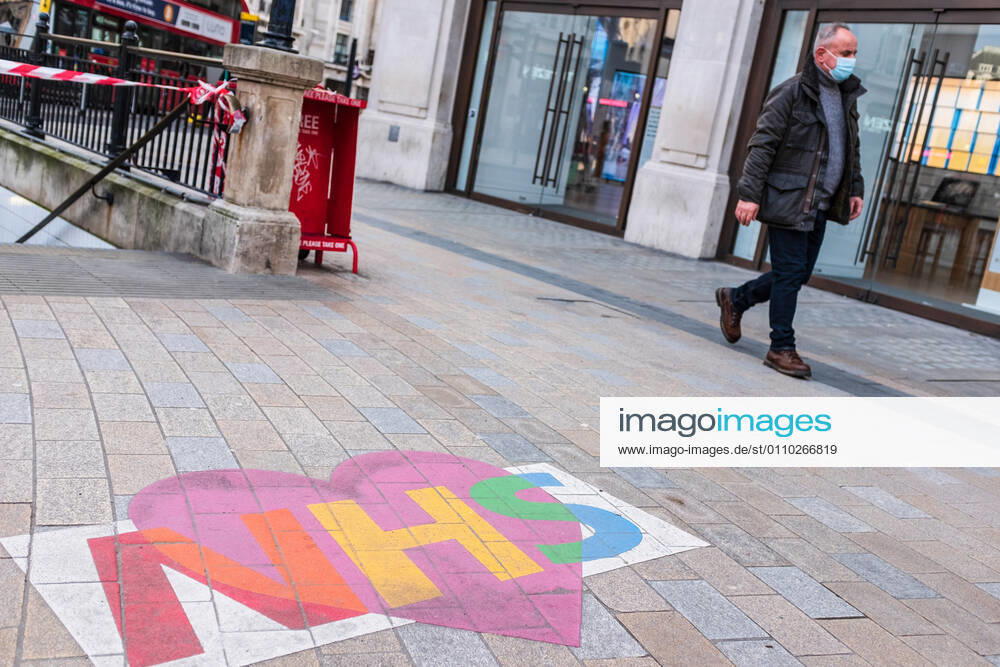 A graffiti of NHS seen on the floor in London. London United Kingdom - ZUMAs197 20210117_zaa_s197_124