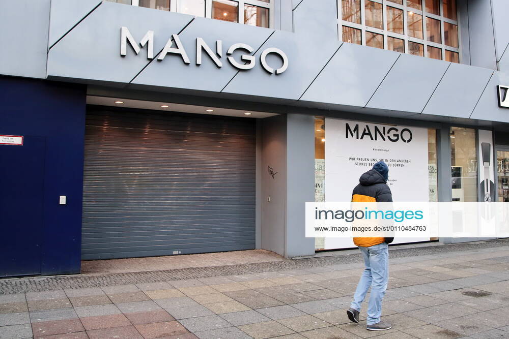 Berlin, Germany Lockdown due to Corona Pandemic in Germany Photo Closed Mango store on Tauentzienstrasse.