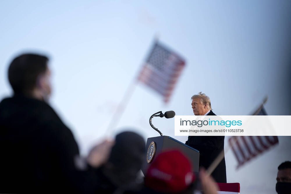 U.S. President Donald Trump speaks during a farewell ceremony at Joint Base Andrews, Maryland, U.S., on Wednesday, Jan. 20, 2021. Trump departs Washington with Americans more politically divided and more likely to be out of work than when he arrived, while awaiting trial for his second impeachment - an ignominious end to one of the most turbulent presidencies in American history.
