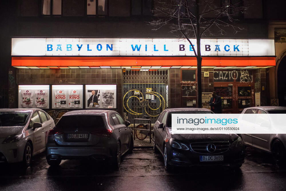 Health Corona Virus Impact Effects of the Corona Crisis In the picture The closed Babylon cinema in Berlin Kreuzberg The operators have put the words Babylon will be back on the billboard above the entrance 19 1 2021, Berlin