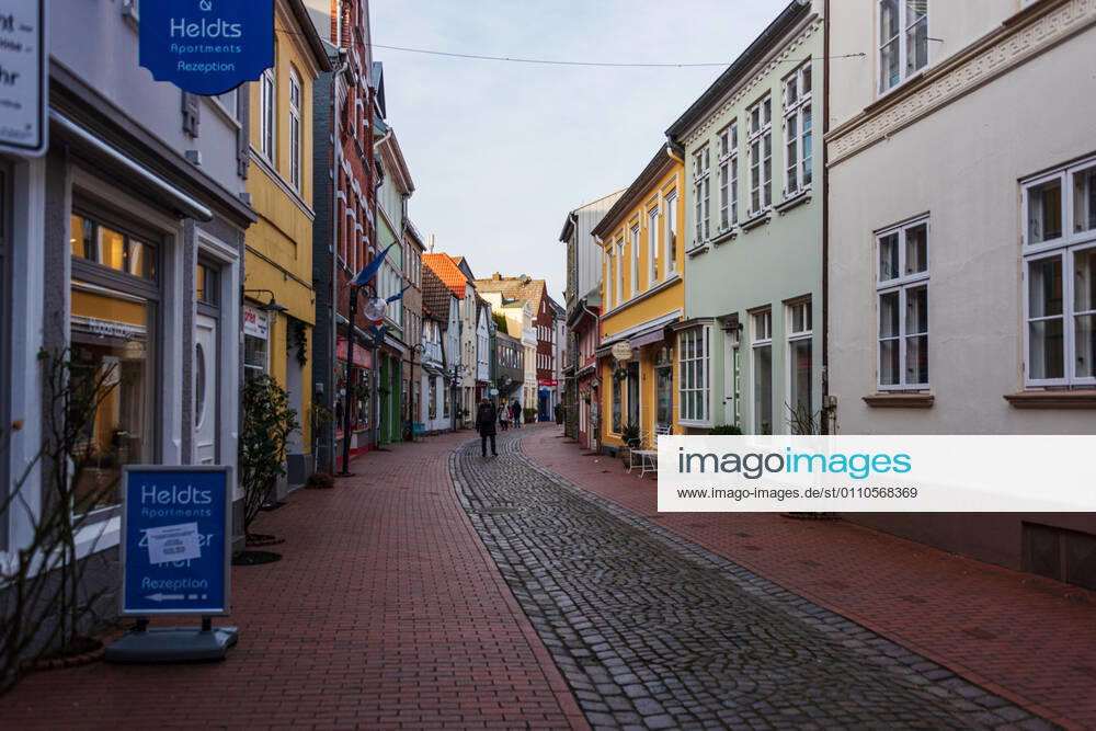 Eckernförde on the Baltic coast at lockdown an almost empty city centre, most shops closed, a big problem for the retail trade