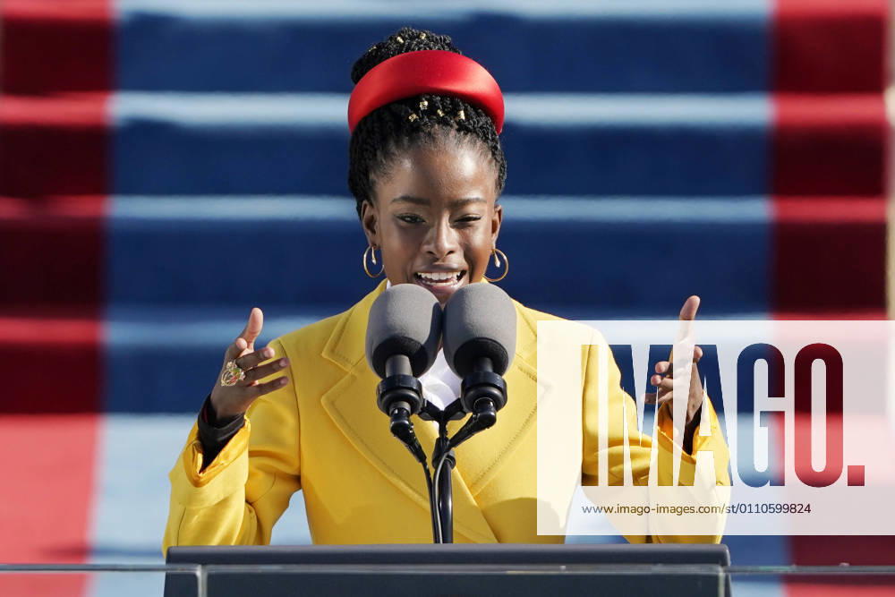 IMAGO ICONS: Amanda Gorman January 20, 2021 - Washington, DC, United States: American poet Amanda Gorman reads a poem during the 59th Presidential Inauguration at the U.S. Capitol in Washington, Wednesday, Jan. 20, 2021. (Patrick Semansky - Pool CNP Polaris) LagenciaEP 01 20 2021 Washington Washington Spain