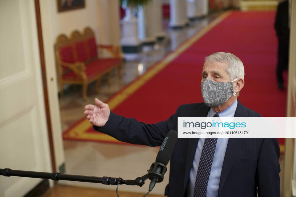Anthony Fauci, director of the National Institute of Allergy and Infectious Diseases, speaks to members of the media before an event on the Biden administration s Covid-19 response in the State Dining Room of the White House in Washington, DC on Thursday, January 21, 2021. WAX20210121931 AlxDrago