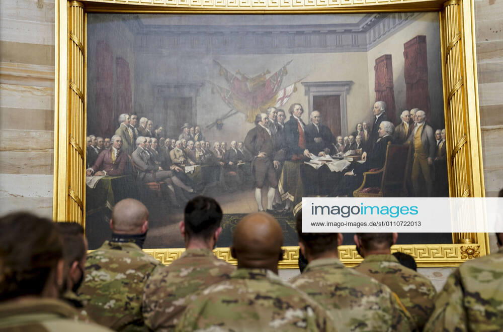 Members of the United States National Guard are given a tour of the U.S. Capitol on Friday, January 22, 2021 in Washington, D.C. Members of the National Guard were banished to parking garages as rest areas, and are now permitted back on to the Capitol Complex after lawmakers expressed their disapproval. WAP2021012292144 LeighxVogel