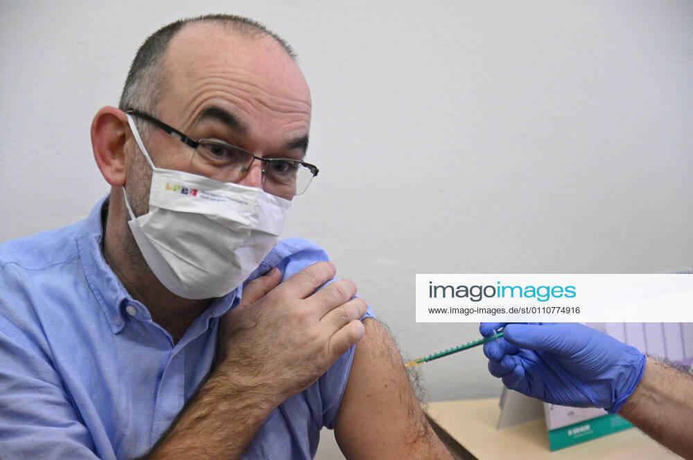 Czech Minister for Health Jan Blatny receives the second vaccine against COVID-19 at the University Hospital Brno, Czech Republic, on January 23, 2021. (CTKxPhoto IgorxZehl) CTKPhotoP202101230224201 zeh