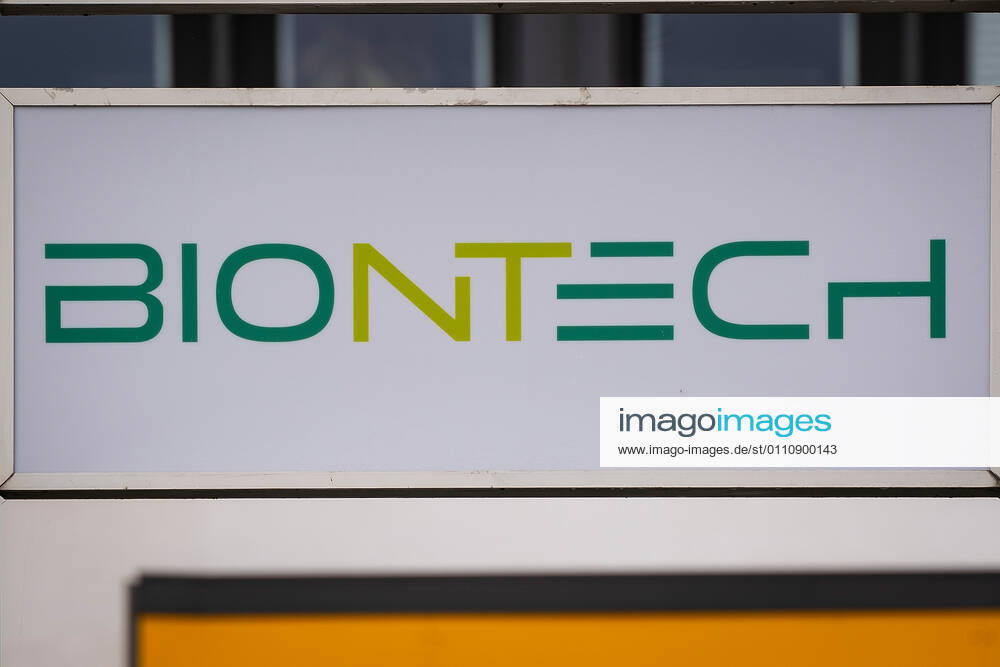 economy, current affairs, Biontech produces Corona vaccine in Marburg Symbol photo Company logo Biontech on a company signpost at Behringwerke in Marburg, Biontech has been granted permission to operate its new p