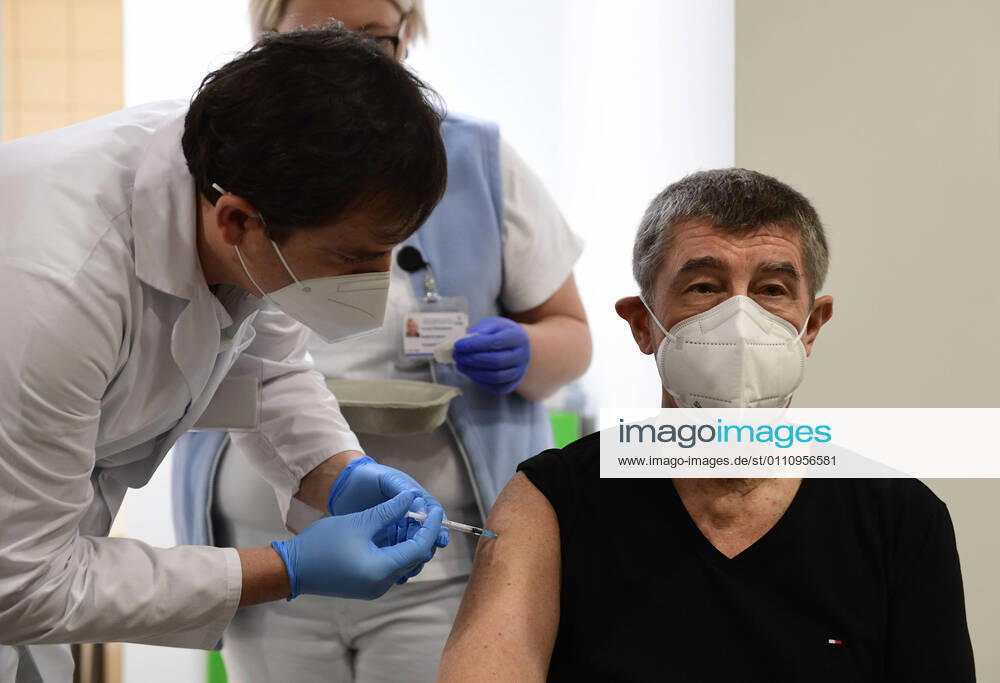 Czech Prime Minister Andrej Babis receives the second vaccine against COVID-19 at the Central Military Hospital in Prague, Czech Republic, on January 24, 2021. (CTKxPhoto RomanxVondrous) CTKPhotoP202101240113401 _VND9756