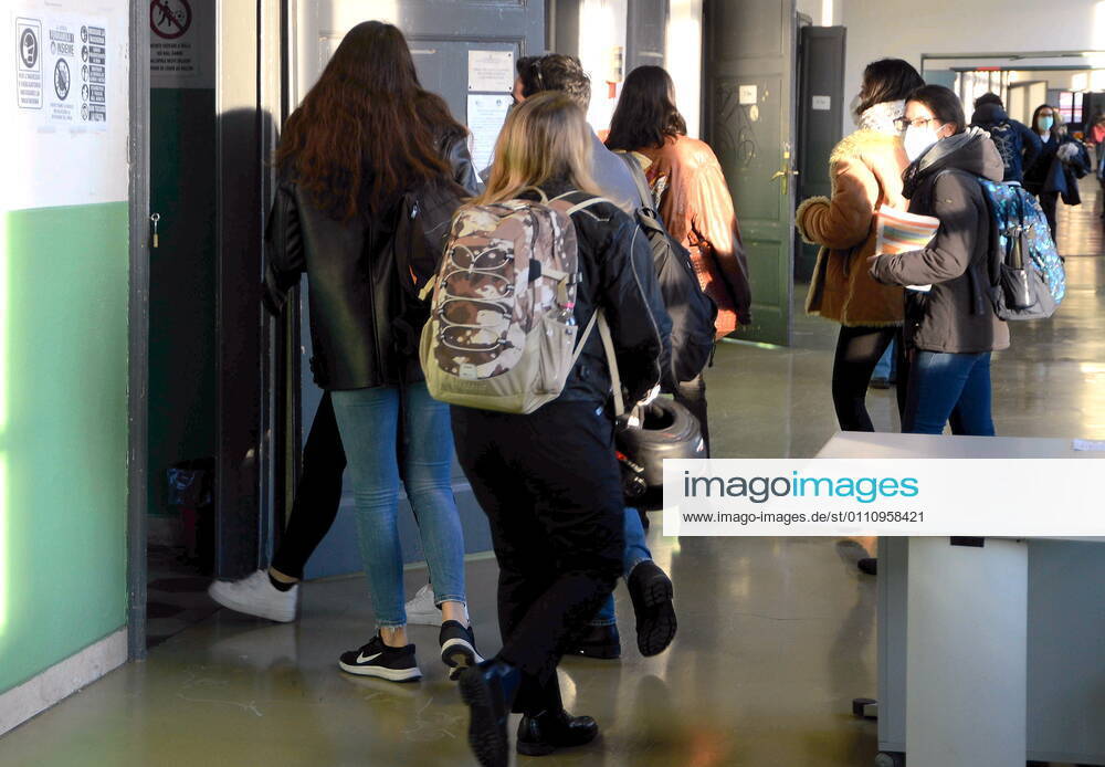 Milan, Back to school after the Lockdown for the Red zone with half the students still in DAD at a distance Editorial Usage Only