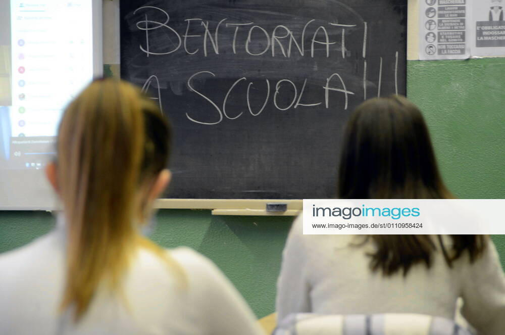 Milan, Back to school after the Lockdown for the Red zone with half the students still in DAD at a distance Editorial Usage Only