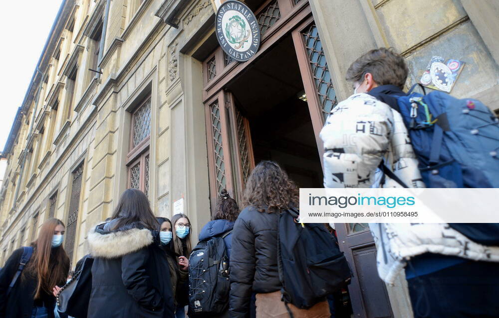 Milan, Back to school after the Lockdown for the Red zone with half the students still in DAD at a distance Editorial Usage Only