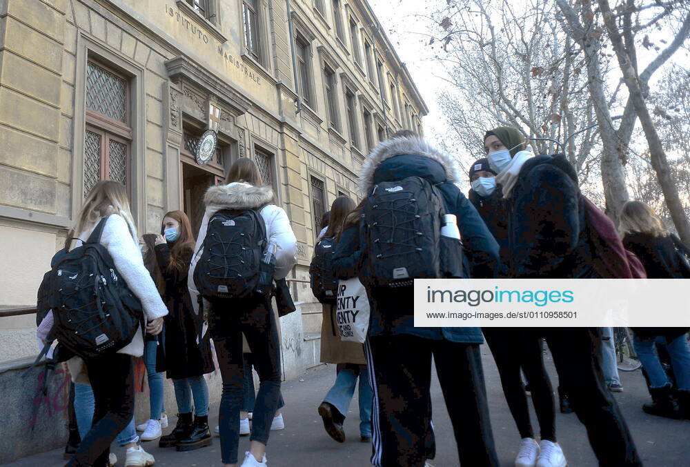 Milan, Back to school after the Lockdown for the Red zone with half the students still in DAD at a distance Editorial Usage Only